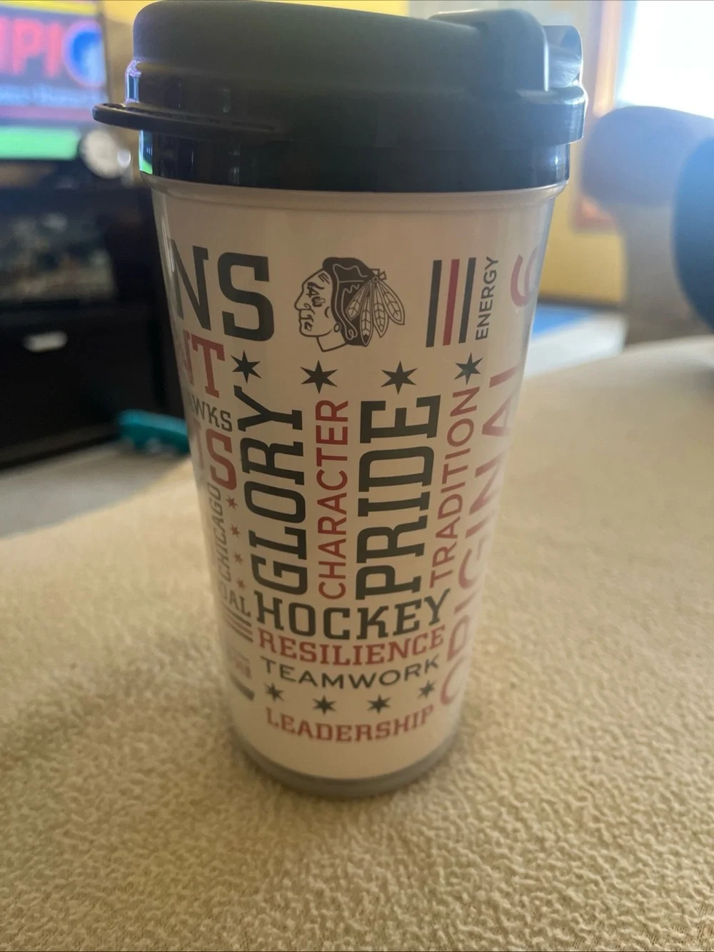 Chicago Blackhawks Red & White Travel Tumbler with Lid